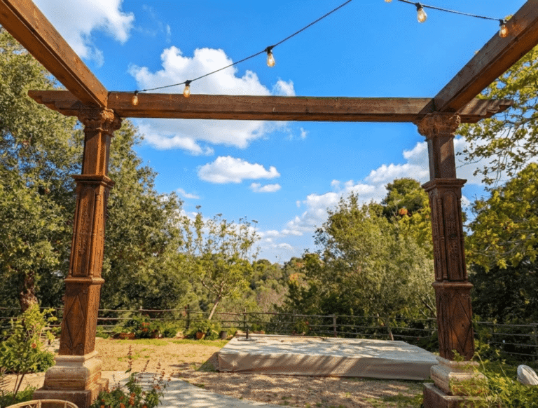 פרגולה חצר בית אורן המועדון של ענת ריטריט גירושין פנים